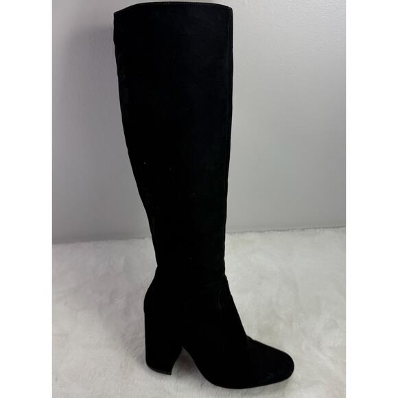 Forever 21 Women’s Black Faux Suede Over-the-Knee High Heel Boots Size 8 - Picture 1 of 10